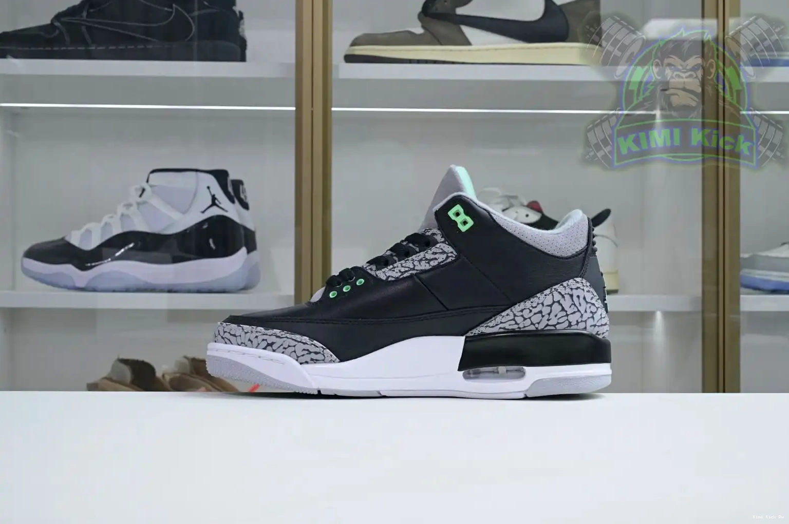 Glow Jordan 3 Green Kimikick Air 0820